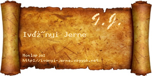 Iványi Jerne névjegykártya